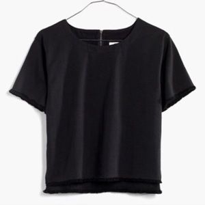 Madewell Black Fringe Top.